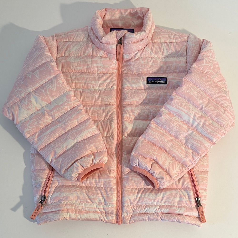 Patagonia Kids Light Pink Printed Down Sweater - Girls Sz 5T